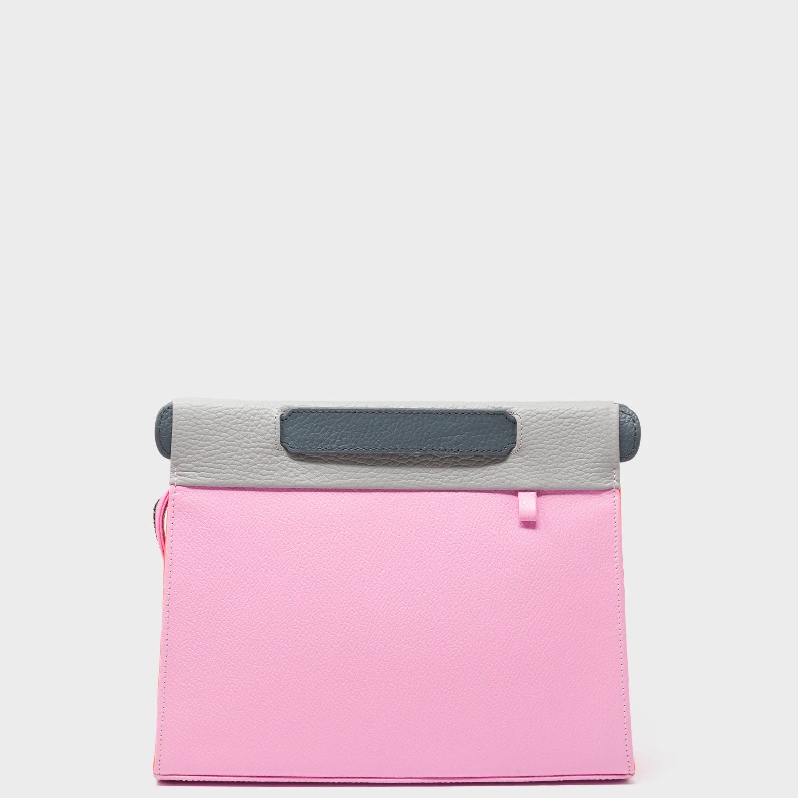 Vali Crossbody Soft Neon Pink and Moonwalk Gray - All Over Eyes Embroidery - Front View