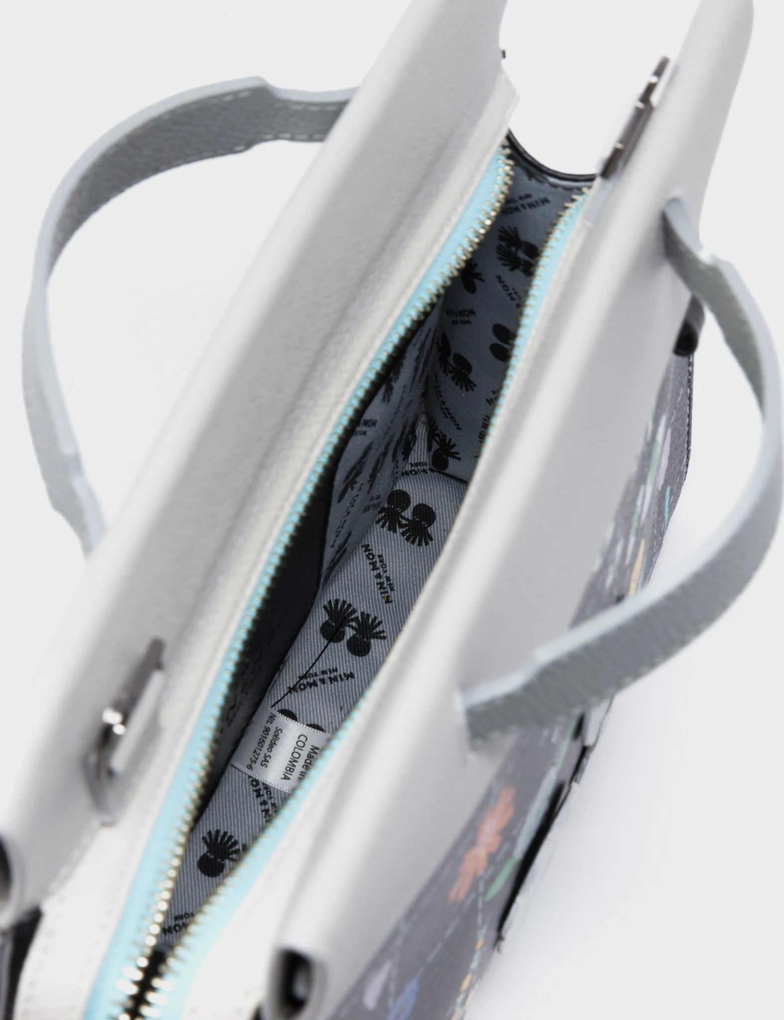 Vali Crossbody Black Leather Bag - Floralia Design - Inside