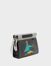 Vali Small Crossbody Cream and Black Leather Bag - Pigeonzilla Design