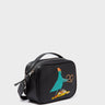Verto Black Leather Crossbody Bag - Urban Pigeon Embroidery - Main View