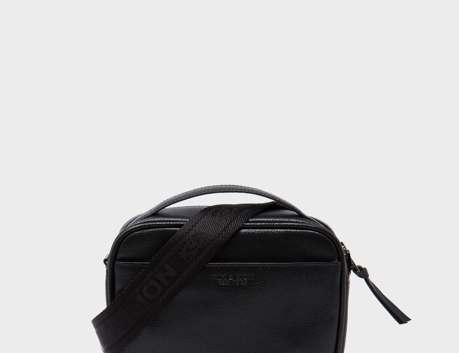 Verto Black Leather Crossbody Bag - Urban Pigeon Embroidery - Back View