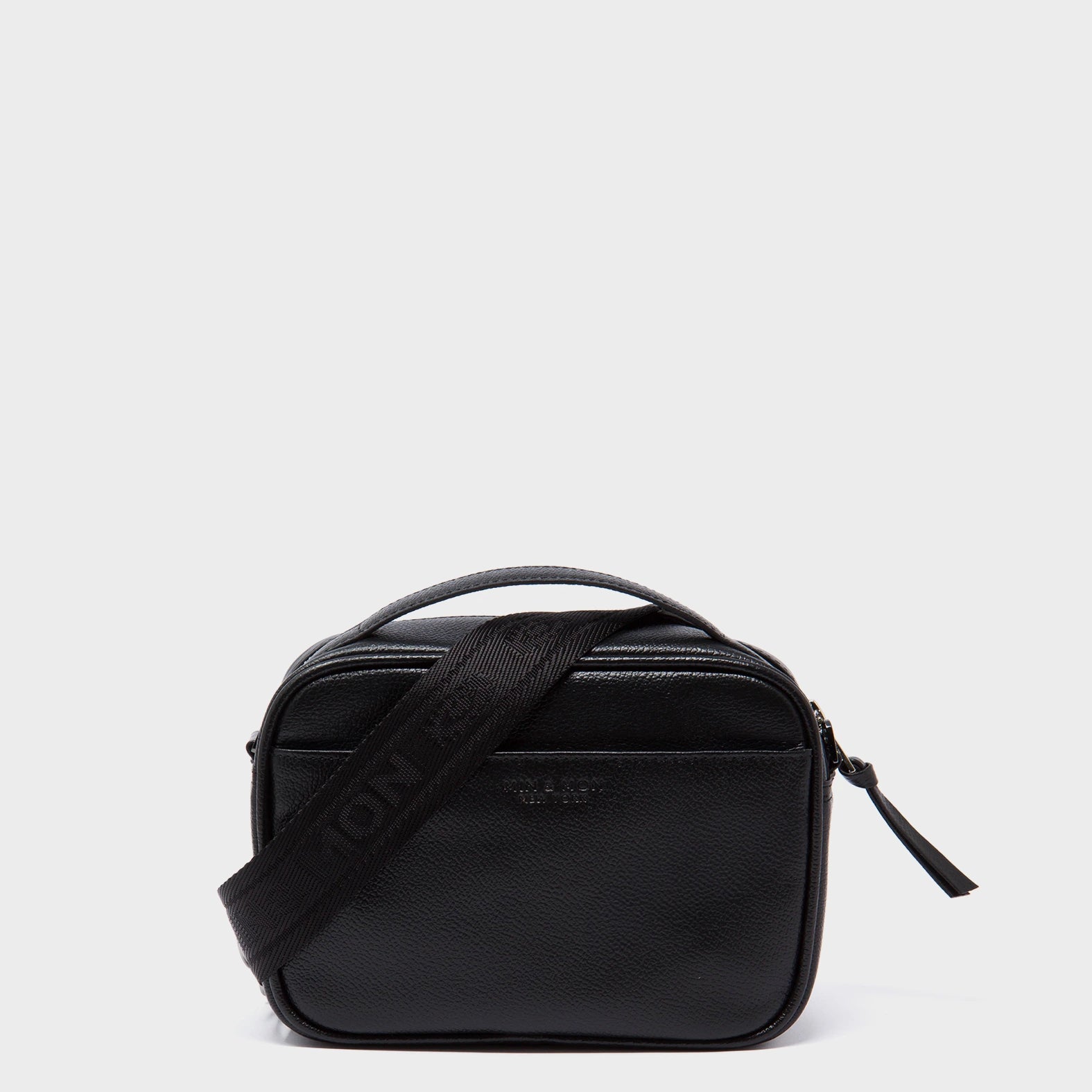 Verto Black Leather Crossbody Bag - Urban Pigeon Embroidery - Back View
