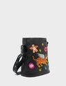 Vincent Black Leather Shoulder Bag - Creatures of the Future Design - Main View