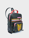 Ilan Black Leather Backpack - Happy Tiger Design - Main View