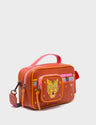 Ilan Radio Medium Cinnamon Crossbody Bag - Happy Tiger Design - Main View