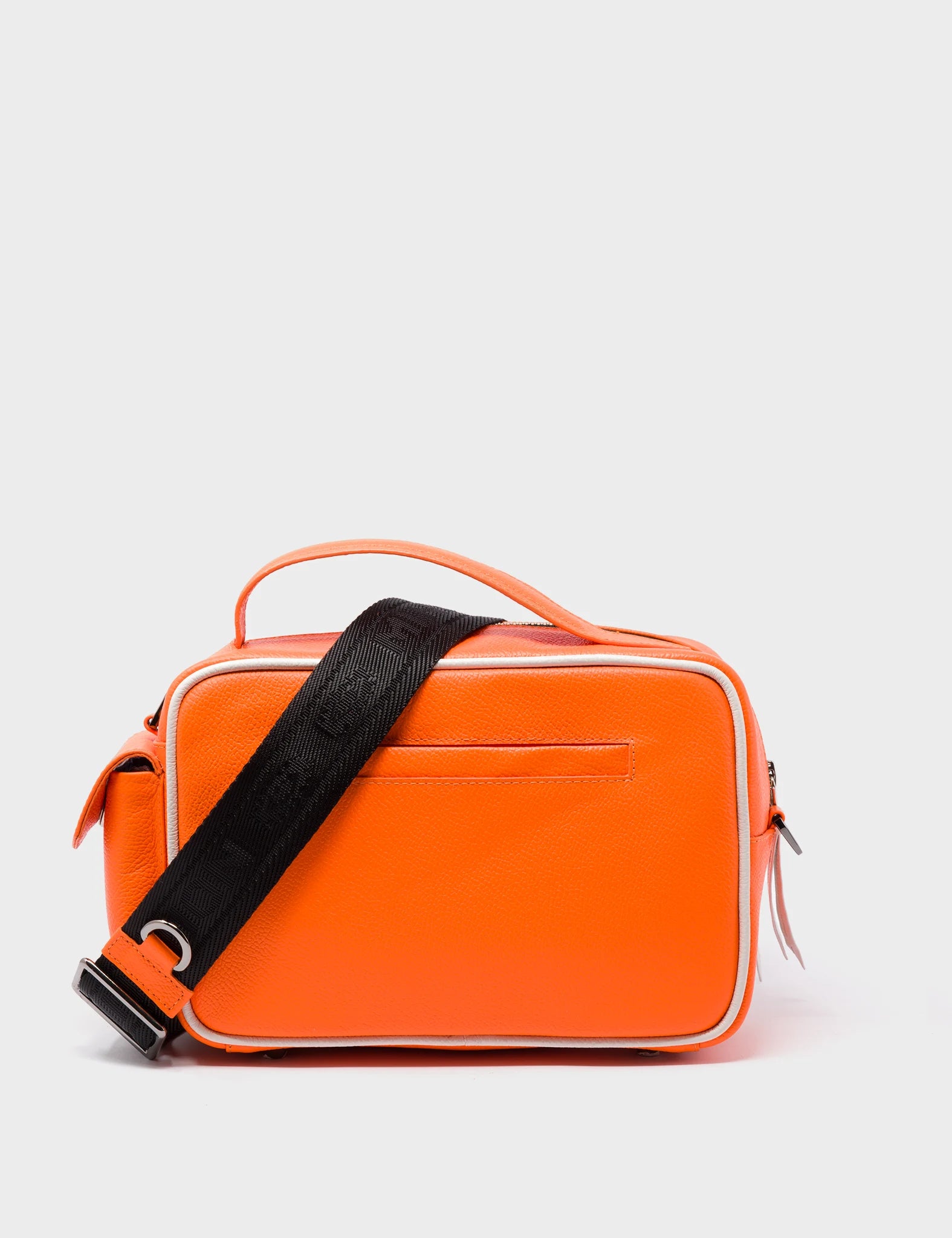 Vinyl Medium Lollipop Orange Crossbody Bag - Subway Stories Design - Back View