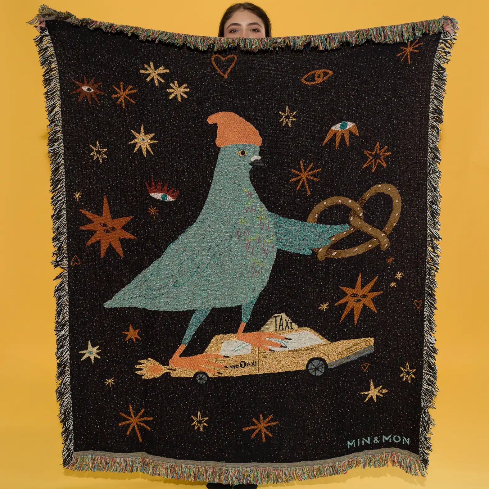 Cotton Blanket Ultimate Cuddle Companion - Urban Pigeon - Model View