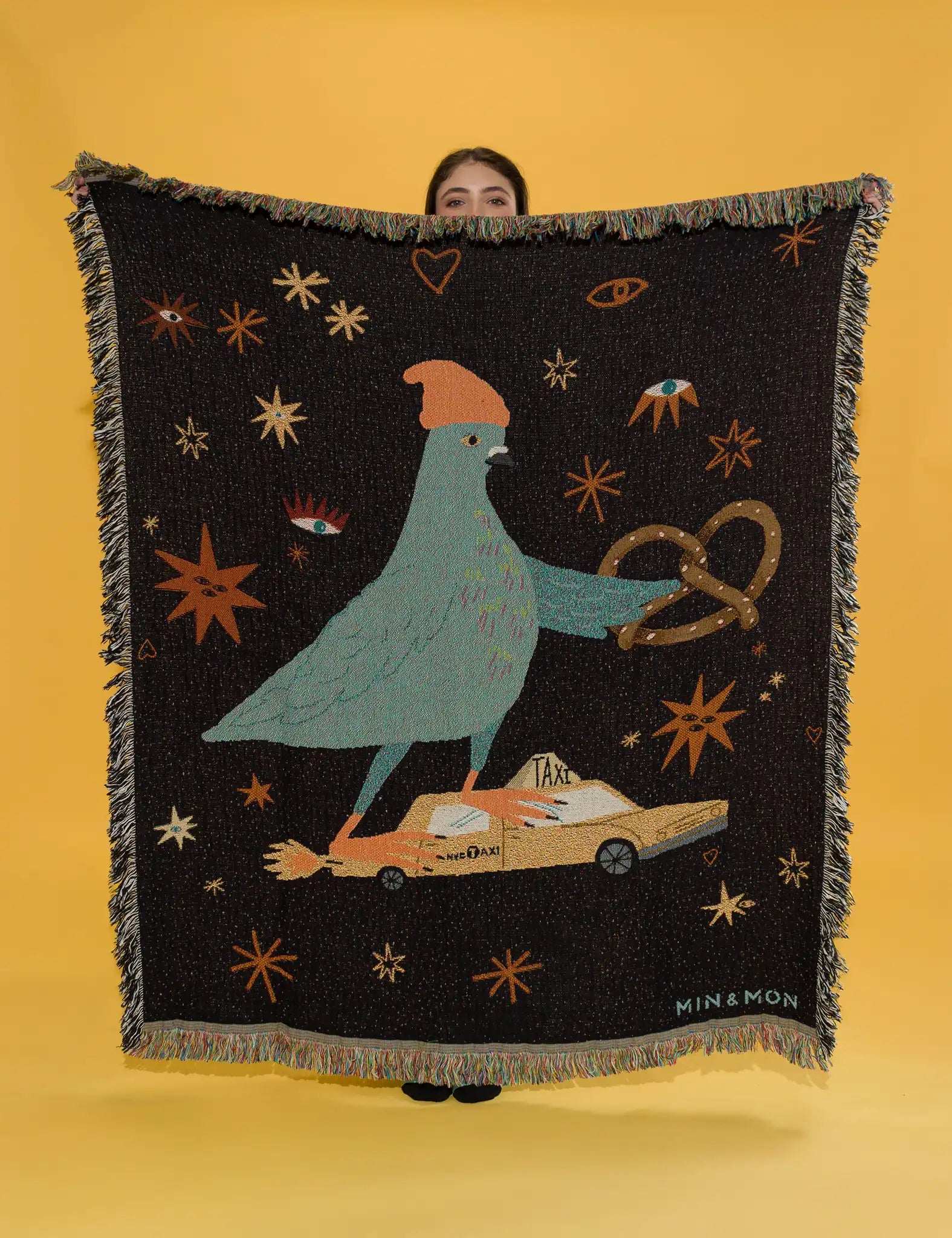 Cotton Blanket Ultimate Cuddle Companion - Urban Pigeon - Model View