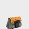 Cael Flamingo Orange and Gray Mini Shoulder Bag - All Over Eyes Embroidery - Main View