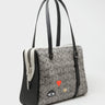 Esther Cream and Black Satchel Bag - Cubes Design - Main View