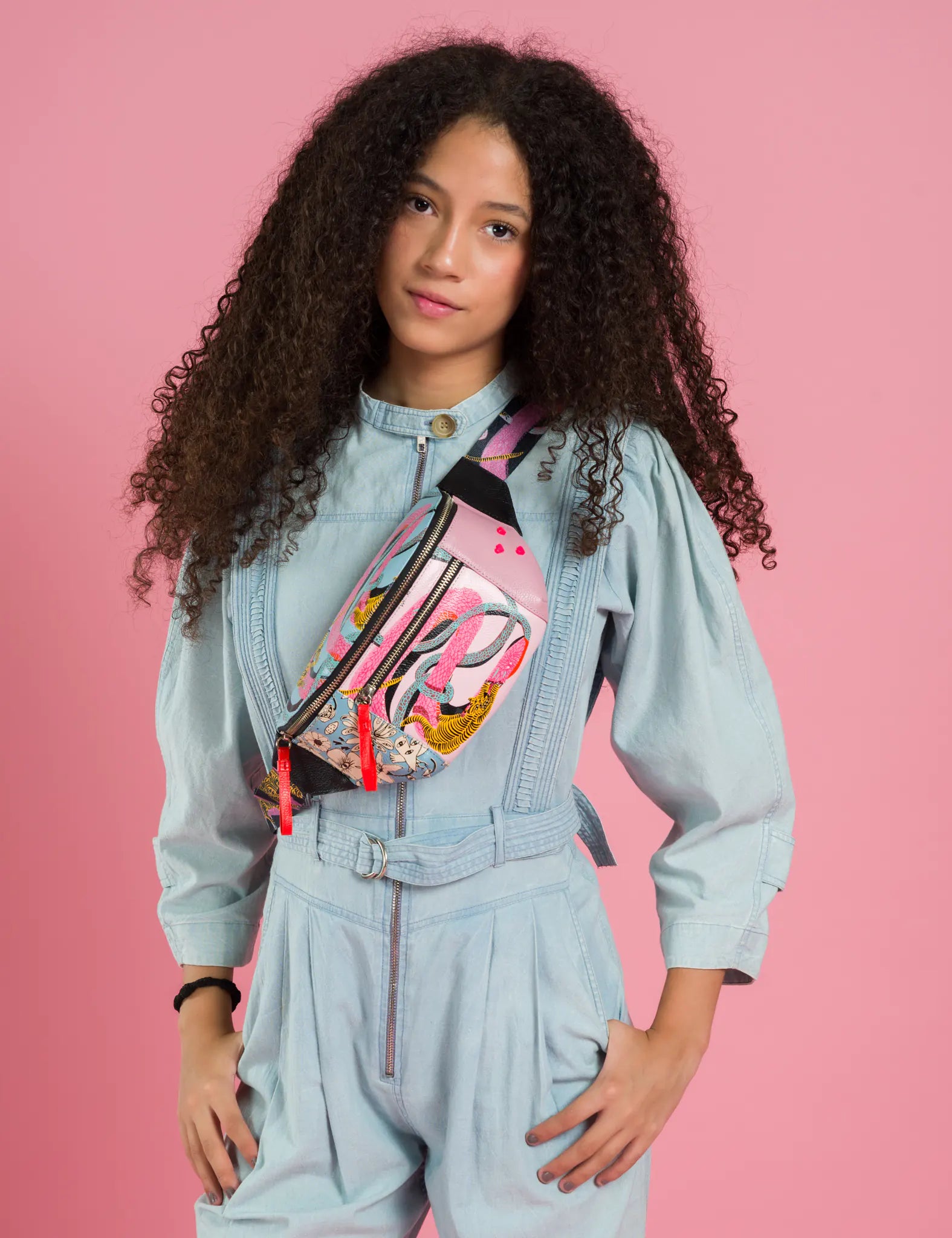 Pink leather 2025 fanny pack