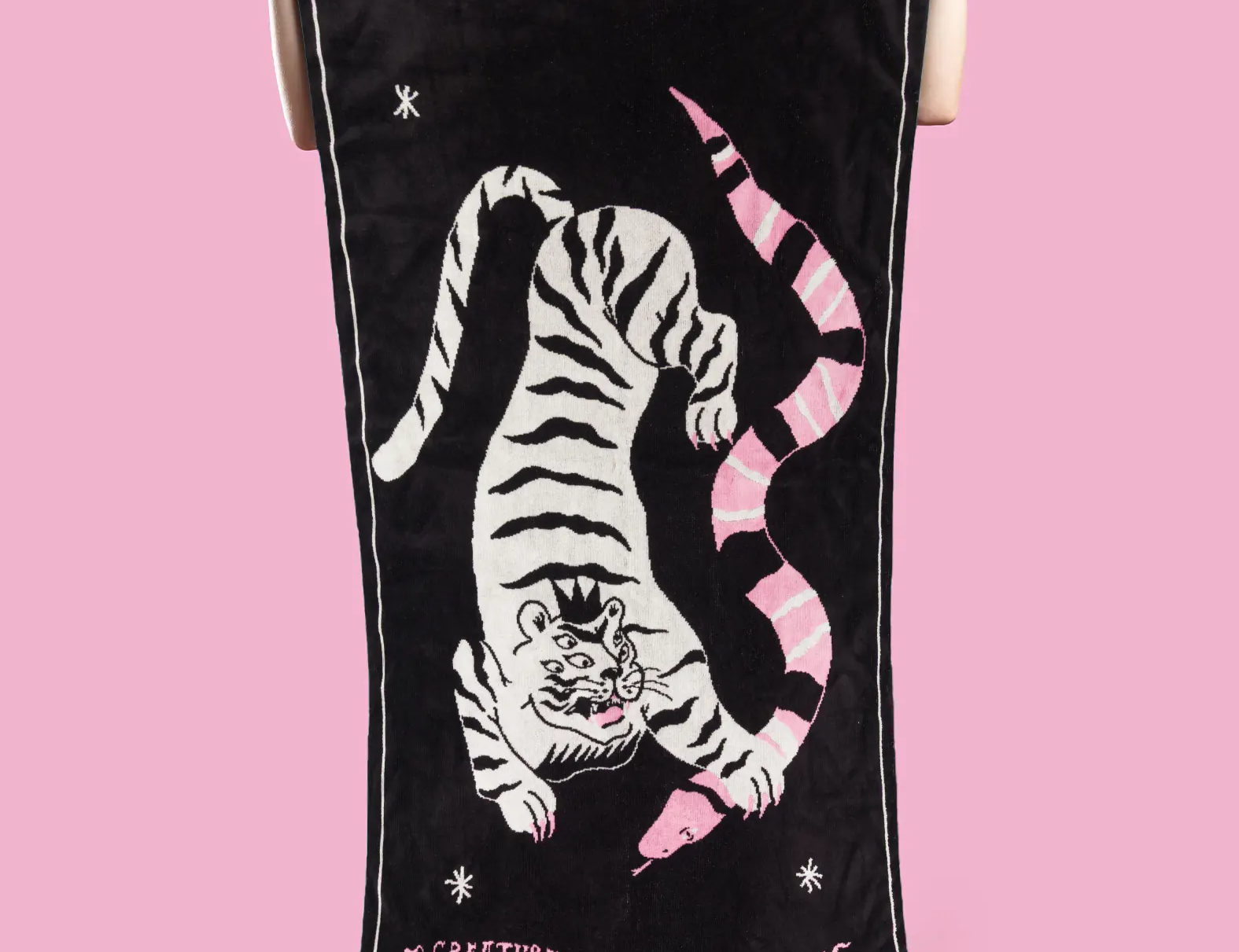 Beach Cotton Towel - Creatures of the Future Design - Model View