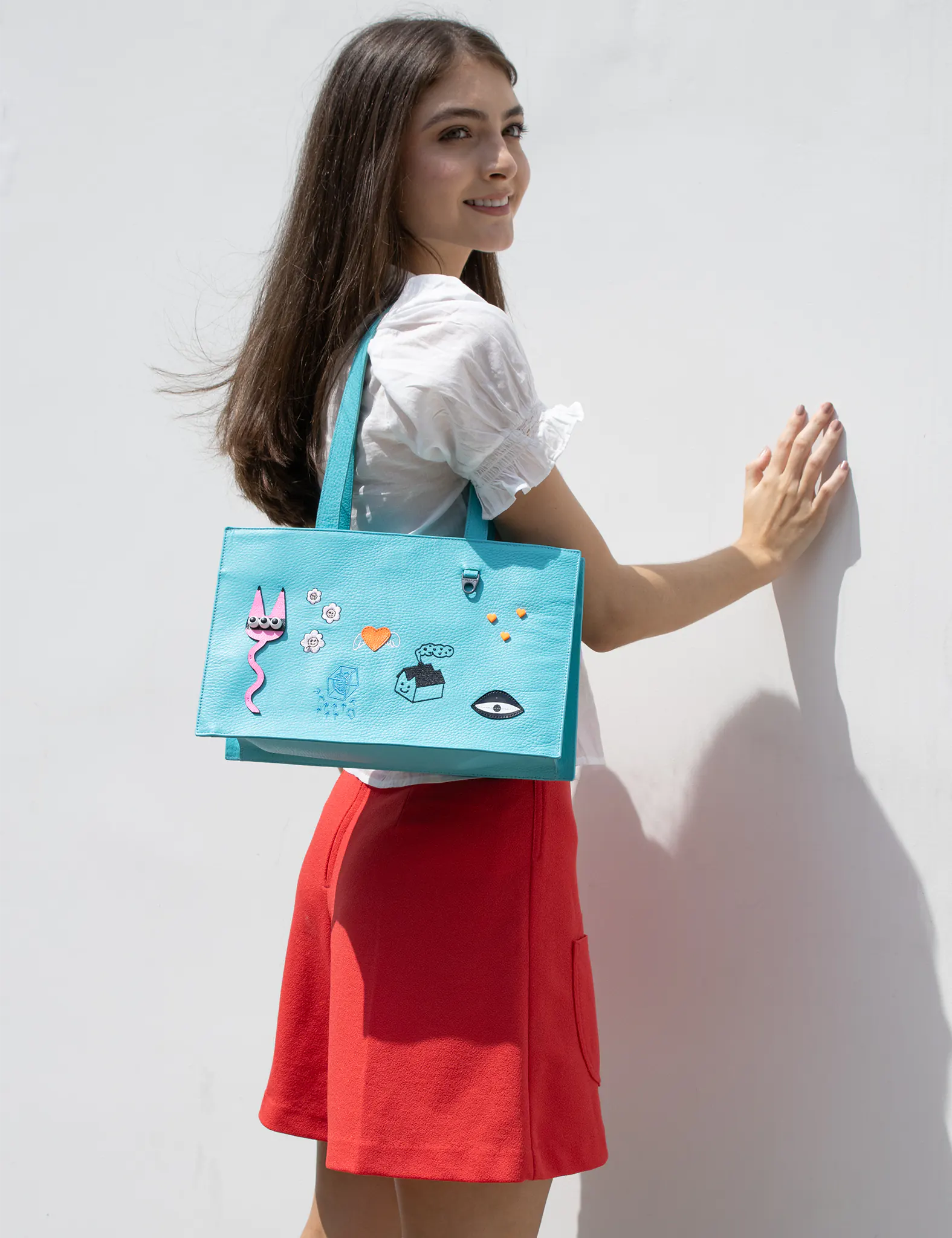 Teal blue bag shop