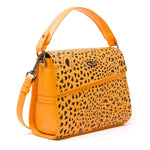 Anastasio Mini Crossbody Handbag Flamingo Orange Leather - Wild Heart Embroidery