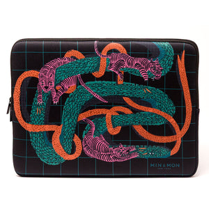 Black Neoprene Laptop Cover - Tangle Tales Design