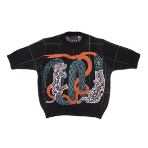 Black Cotton Short-Sleeved Sweater - Tangle Tales