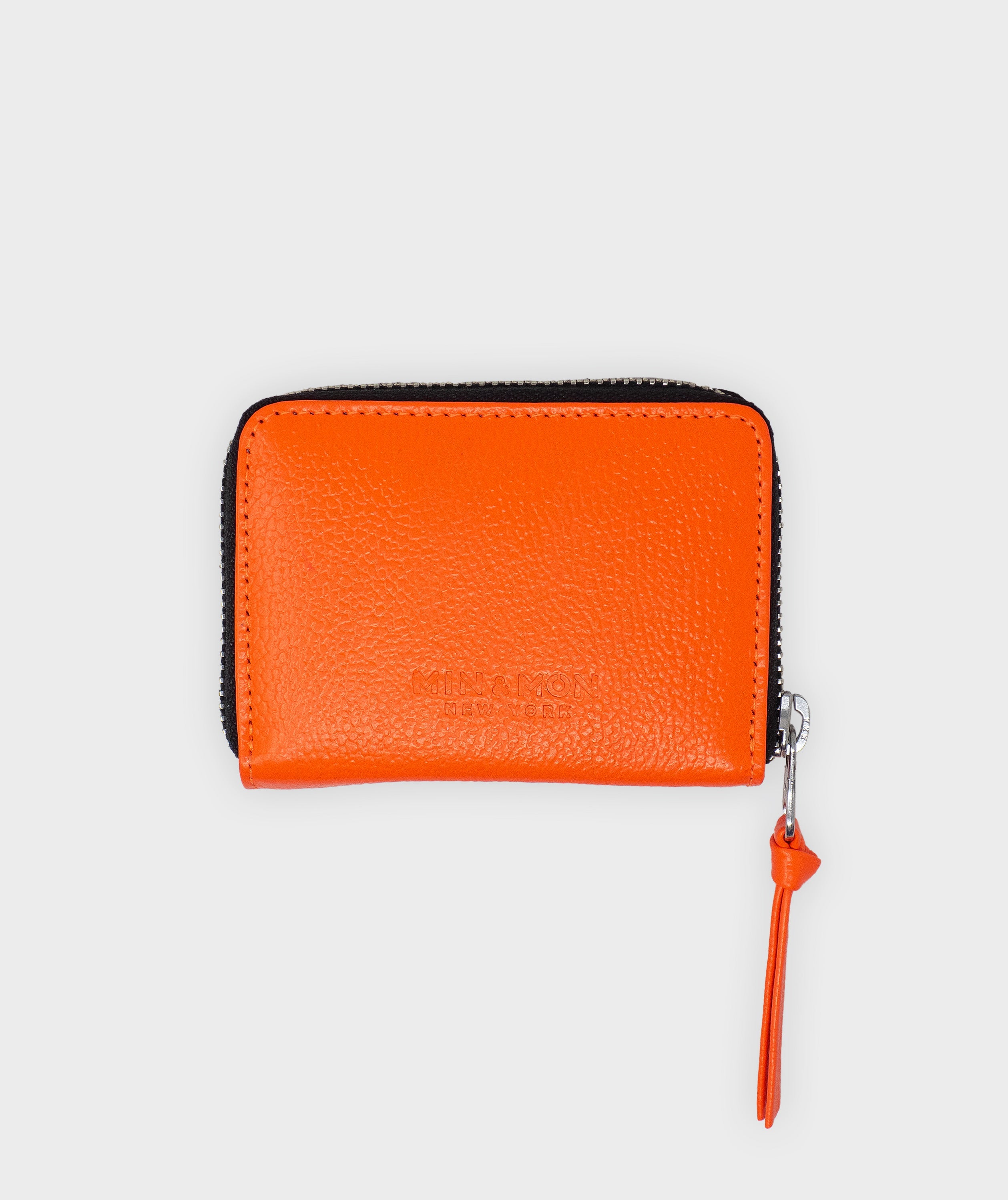 Frodo Neon Orange Leather Wallet - Eyes Embroidery - Back view