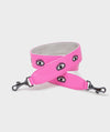 Detachable Bubblegum Pink Leather Shoulder Strap - All Over Eyes Embroidery