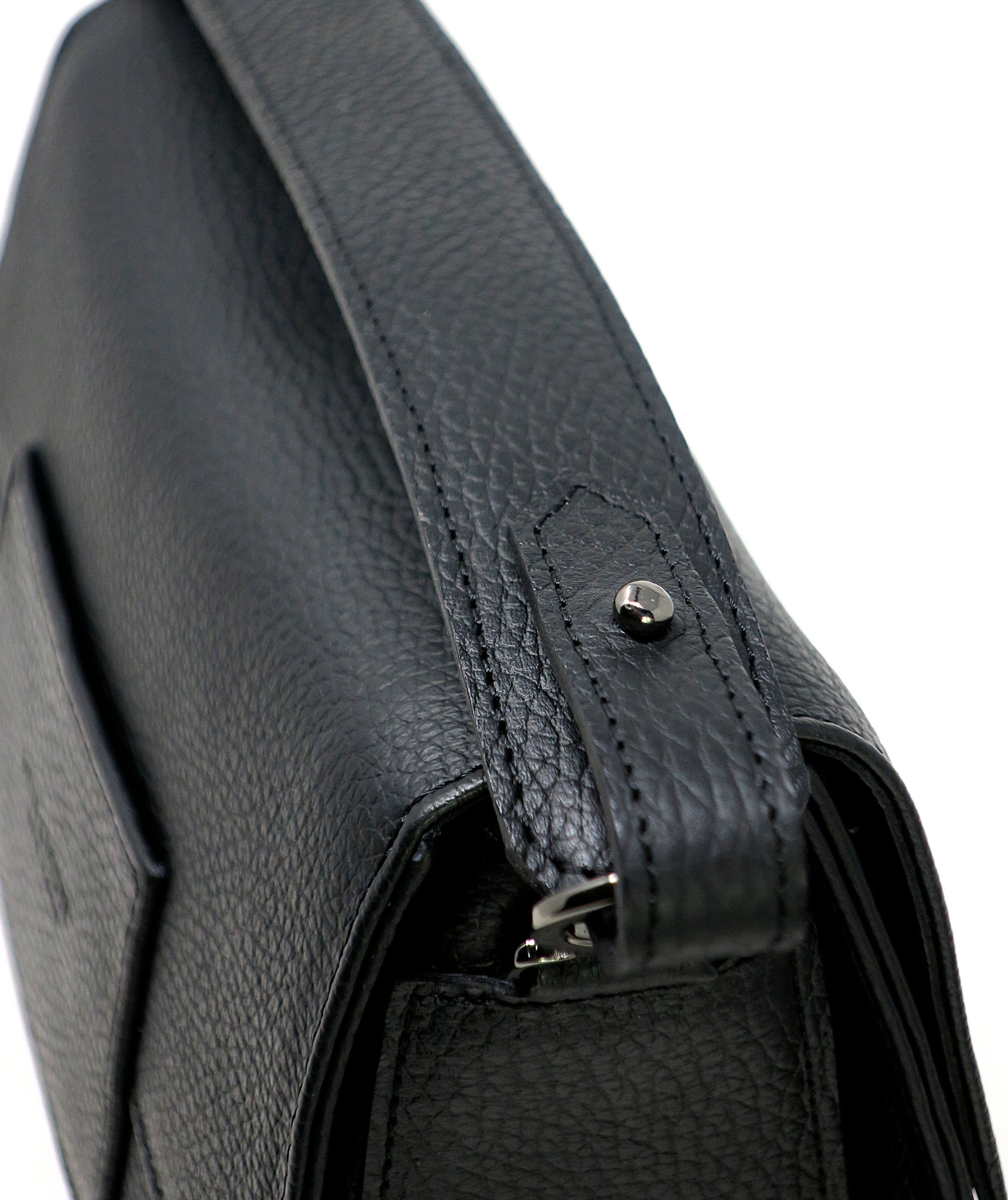 Anastasio Mini Crossbody Handbag Black Leather - All Over Eyes Embroidery - Close up view