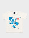 T-Shirt - White and blue - Optical Prism Design - Back view