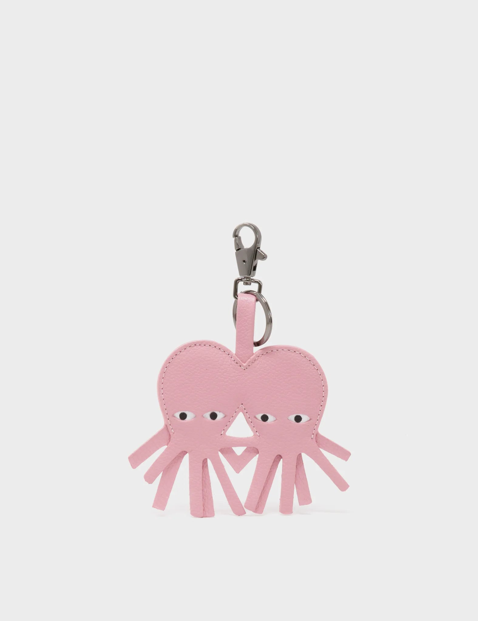 Octopus Twins Charm - Parfait Pink Leather Keychain