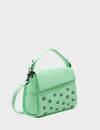 Anastasio Mini Crossbody Handbag Ash Green Leather - All Over Eyes Embroidery