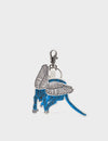 Winged Tiger Leather Charm - Blue