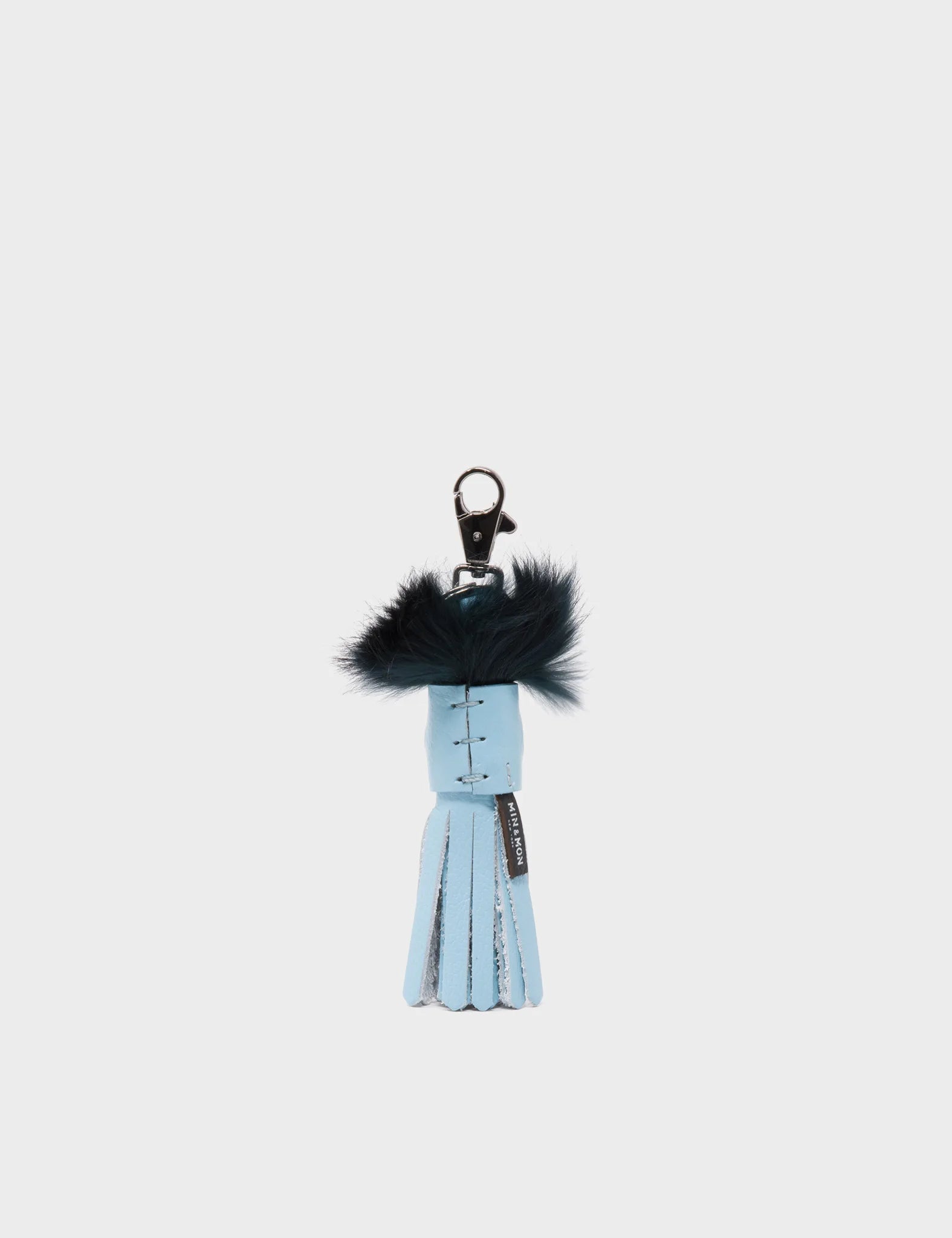 Callie Marie Mayne - Stratosphere Blue and Black Fur Keychain - Back