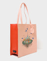 Marko Rosa Quartz Leather Tote Bag -  Woodlands Print