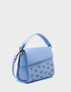 Anastasio Mini Crossbody Handbag Vista Blue Leather - All Over Eyes Embroidery