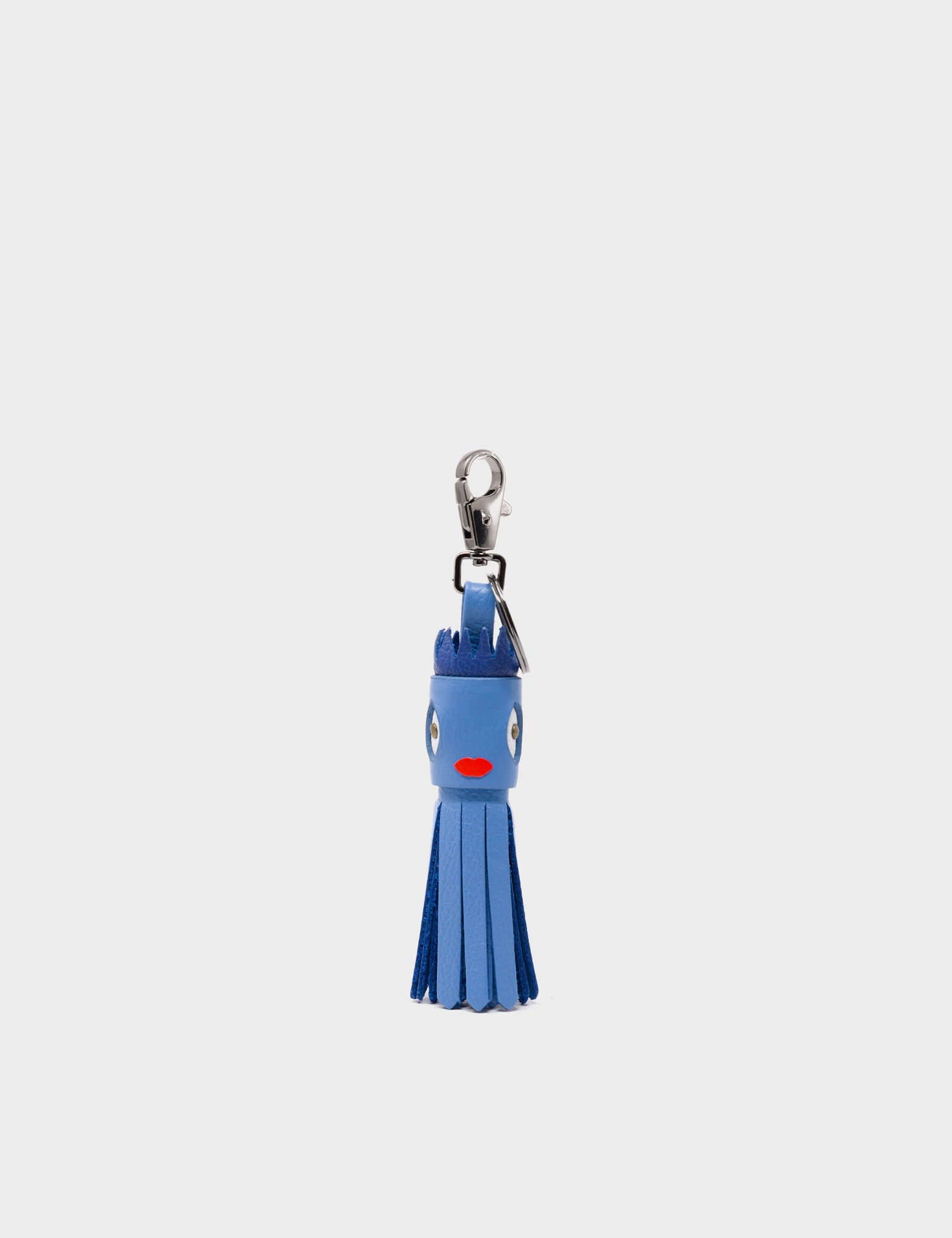 Queen Callie Marie Calamar Charm - Vista Blue Leather Keychain