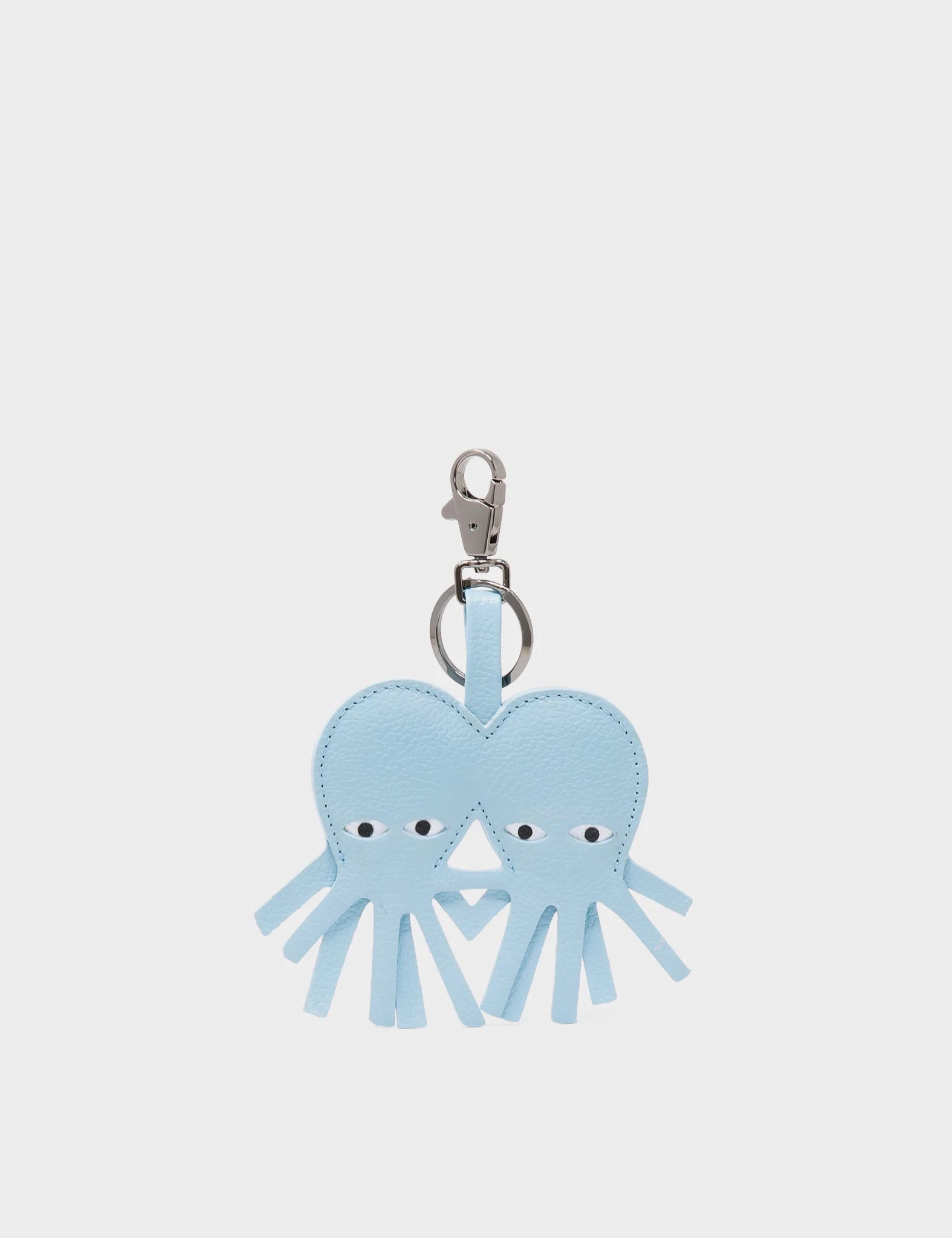 Octopus twins Charm - Stratosphere Blue Leather Keychain