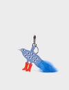 Bird In Boots Charm - Vista Blue Leather Keychain