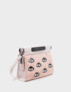 Vali Crossbody Small Powder Pink Leather Bag - Eyes Applique Adjustable Handle