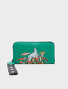 Francis Deep Green Leather Wallet -  Woodlands Embroidery