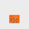 Filium Neon Orange Leather Cardholder -  Front viewAll Over Eyes Embroidery - Front view