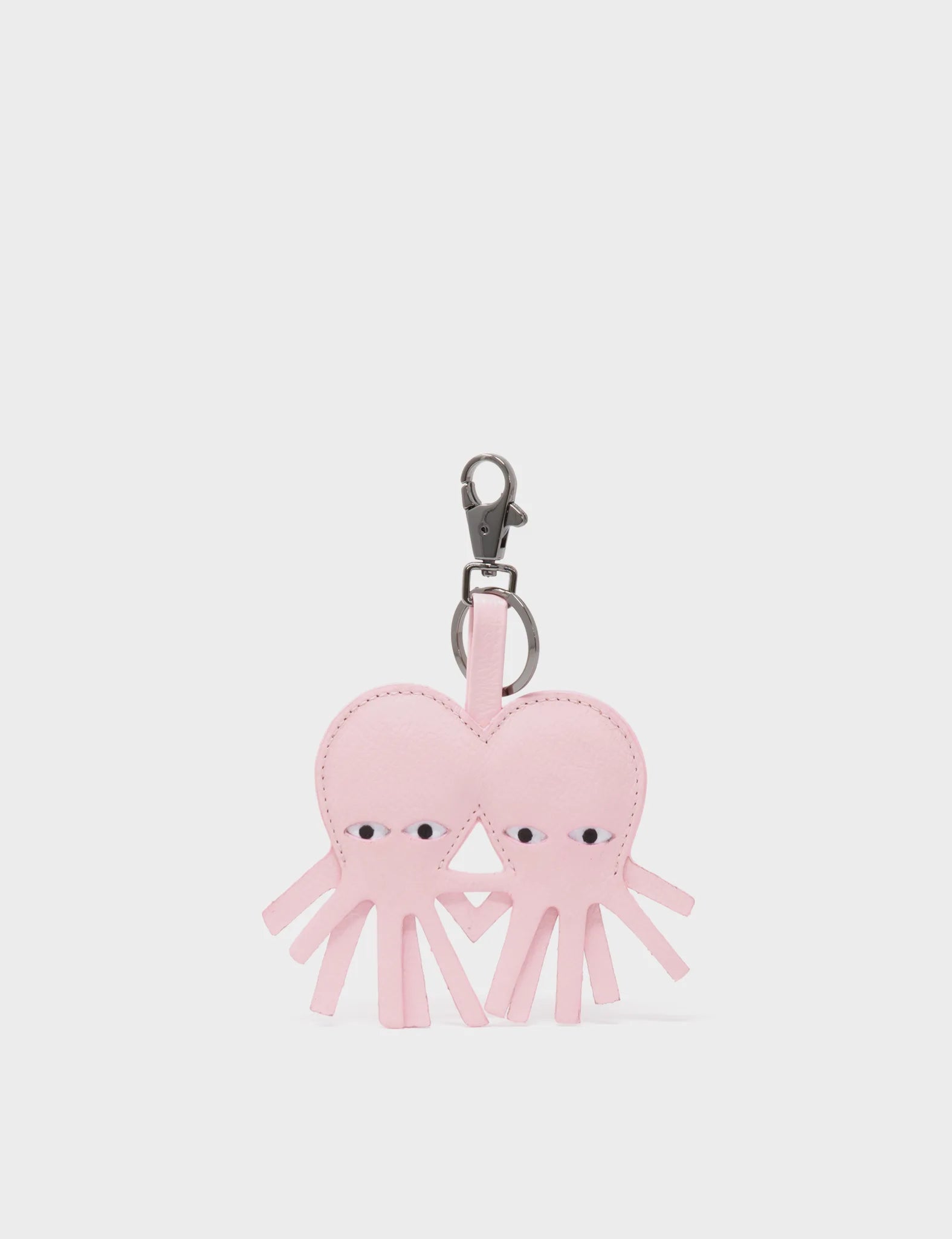Octopus twins Charm - Blush Pink Leather Keychain