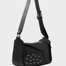 Houston Black Leather Shoulder Bag - Eyes Embroidery