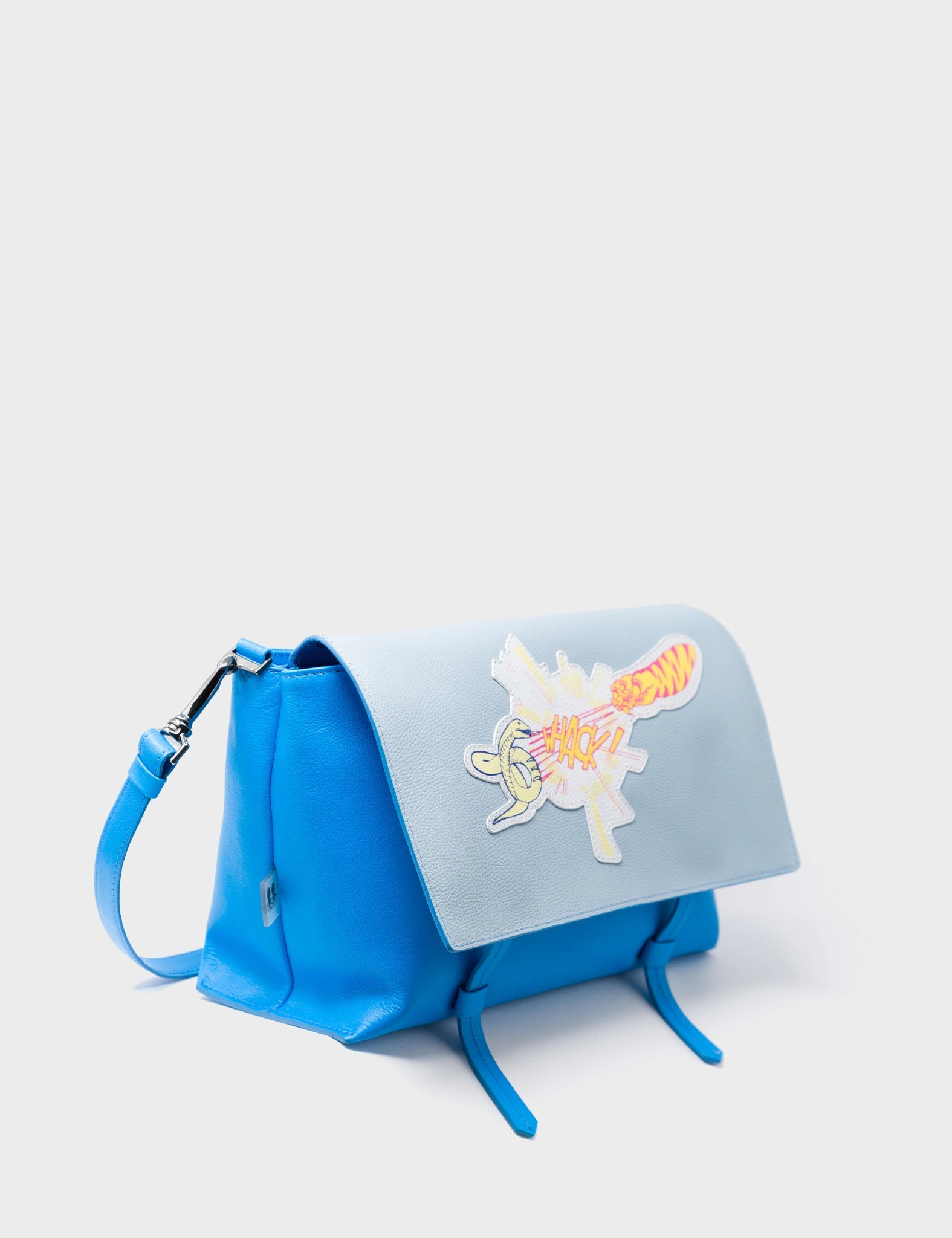 Victor Reversible Small Messenger Bag Hawaii Blue NYC Print - Side B