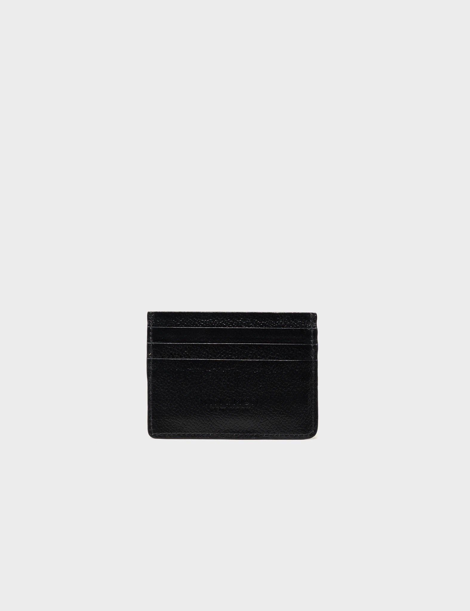 Filium Black Leather Cardholder - All Over Eyes Embroidery – Min & Mon