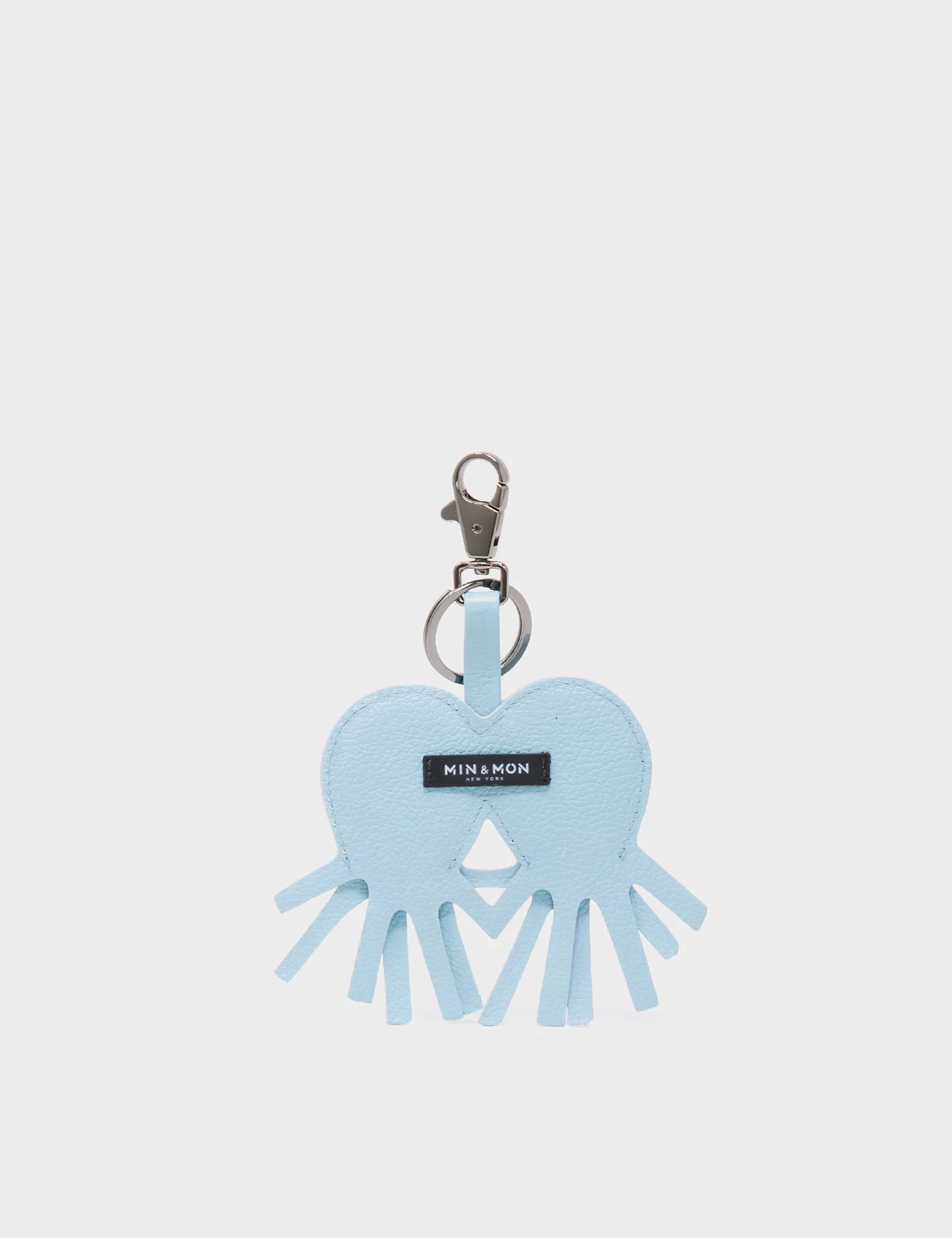 Octopus twins Charm - Stratosphere Blue Leather Keychain - Back 