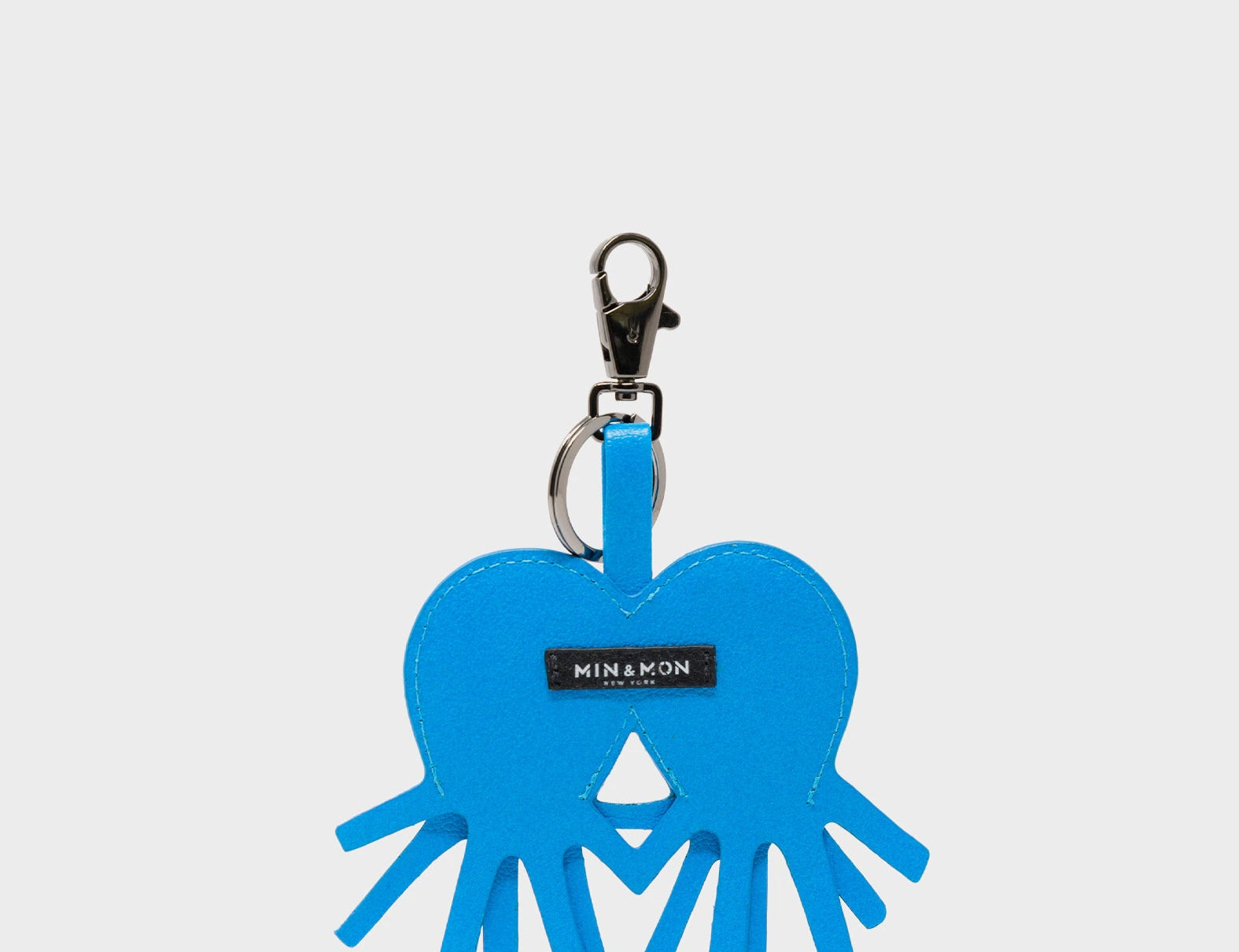 Octotwins Charm - Hawaii Blue Leather Keychain - Back