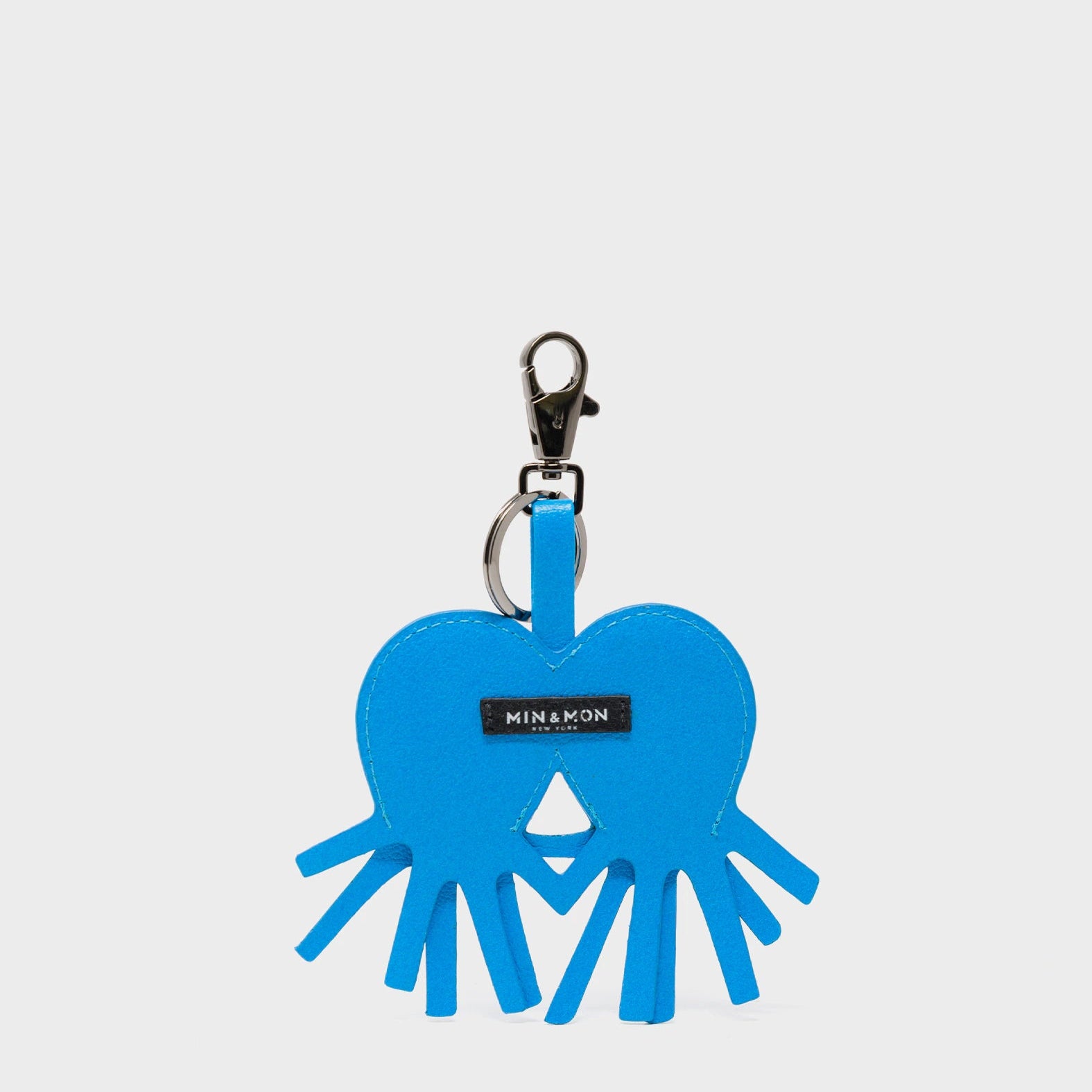 Octotwins Charm - Hawaii Blue Leather Keychain - Back