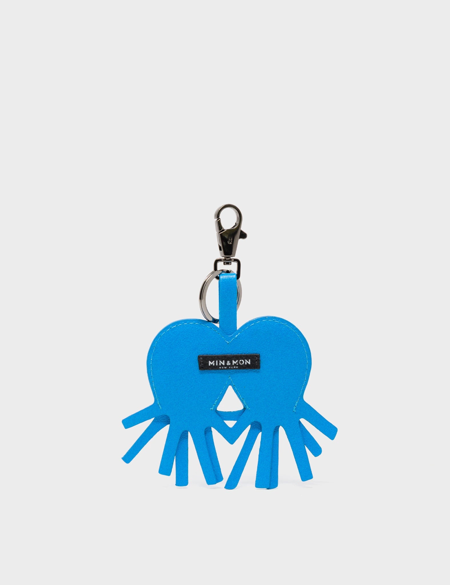 Octotwins Charm - Hawaii Blue Leather Keychain - Back