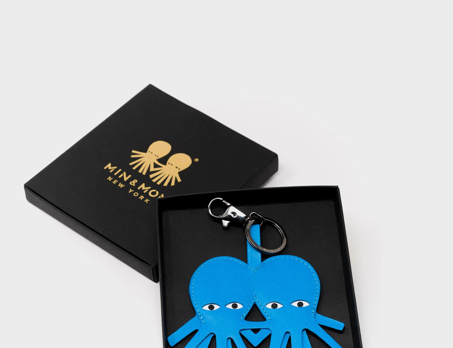 Octotwins Charm - Hawaii Blue Leather Keychain - Boxed