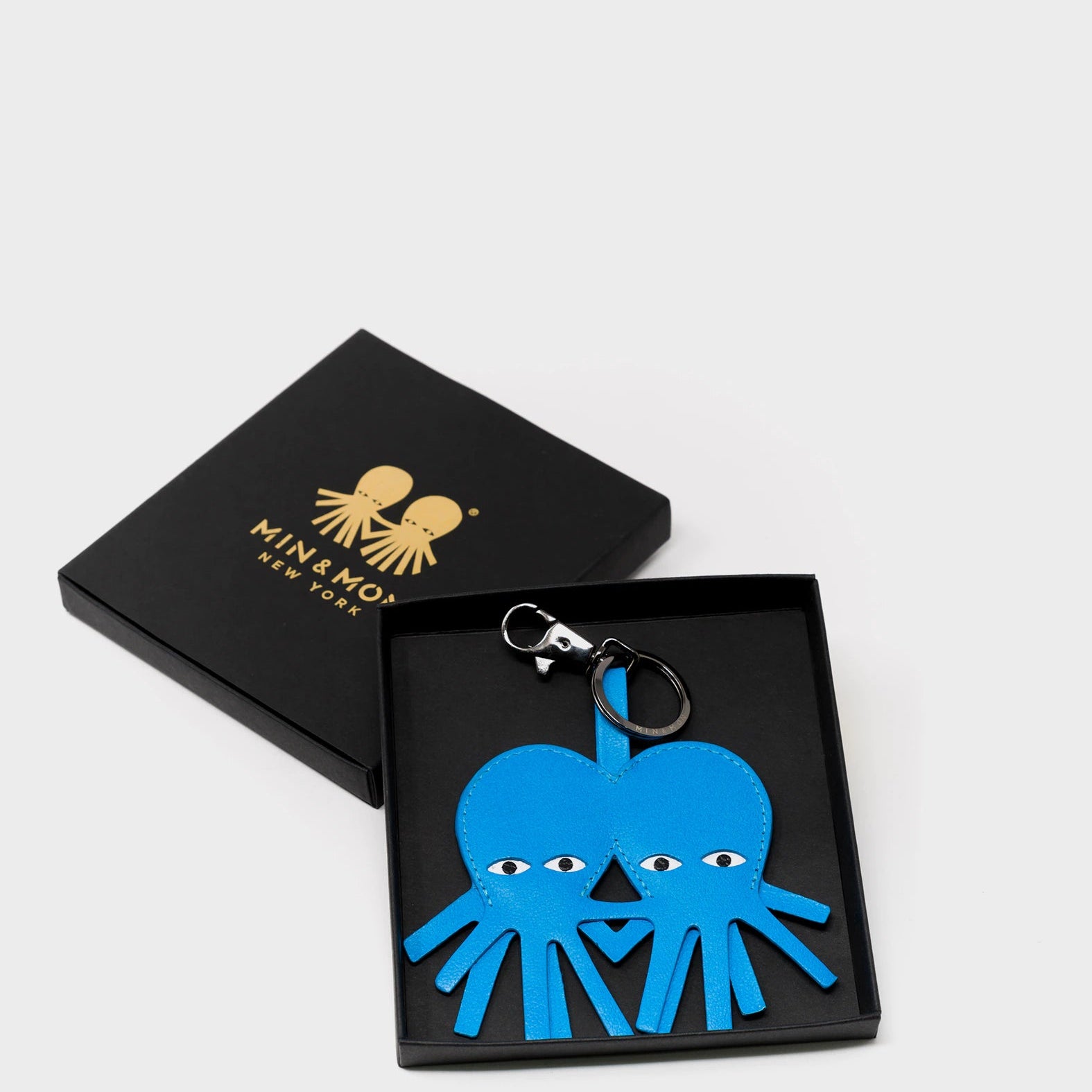Octotwins Charm - Hawaii Blue Leather Keychain - Boxed