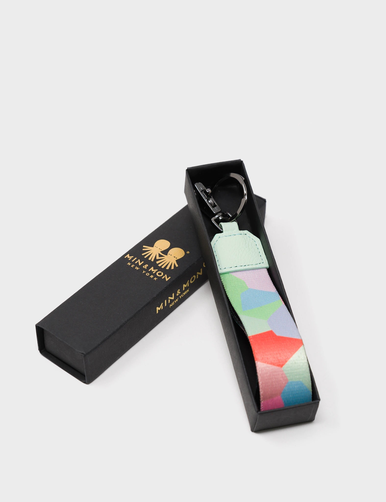 Nylon Keychain - Spray Green Leather Pastel Camouflage Strap - Package 