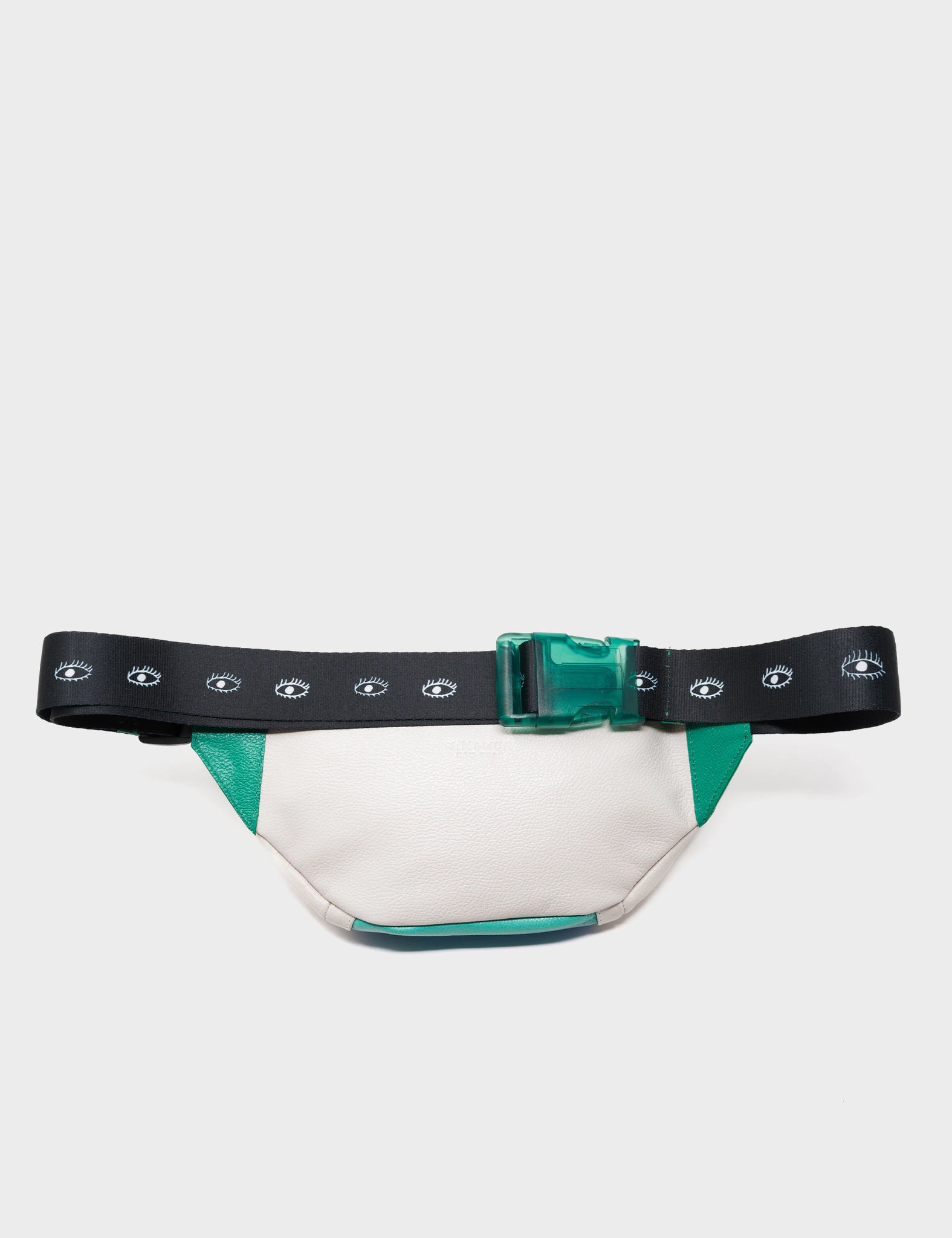 Harold Fanny Pack Cream Leather - Eyes Pattern Debossed - back 