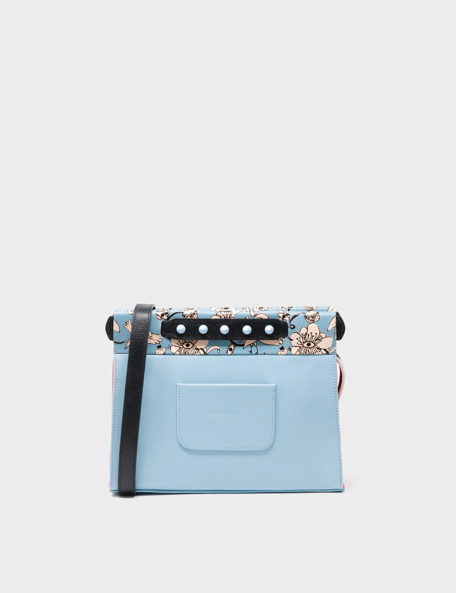 Vali Crossbody Stratosphere Blue Leather Handbag - Tangle Rumble Print