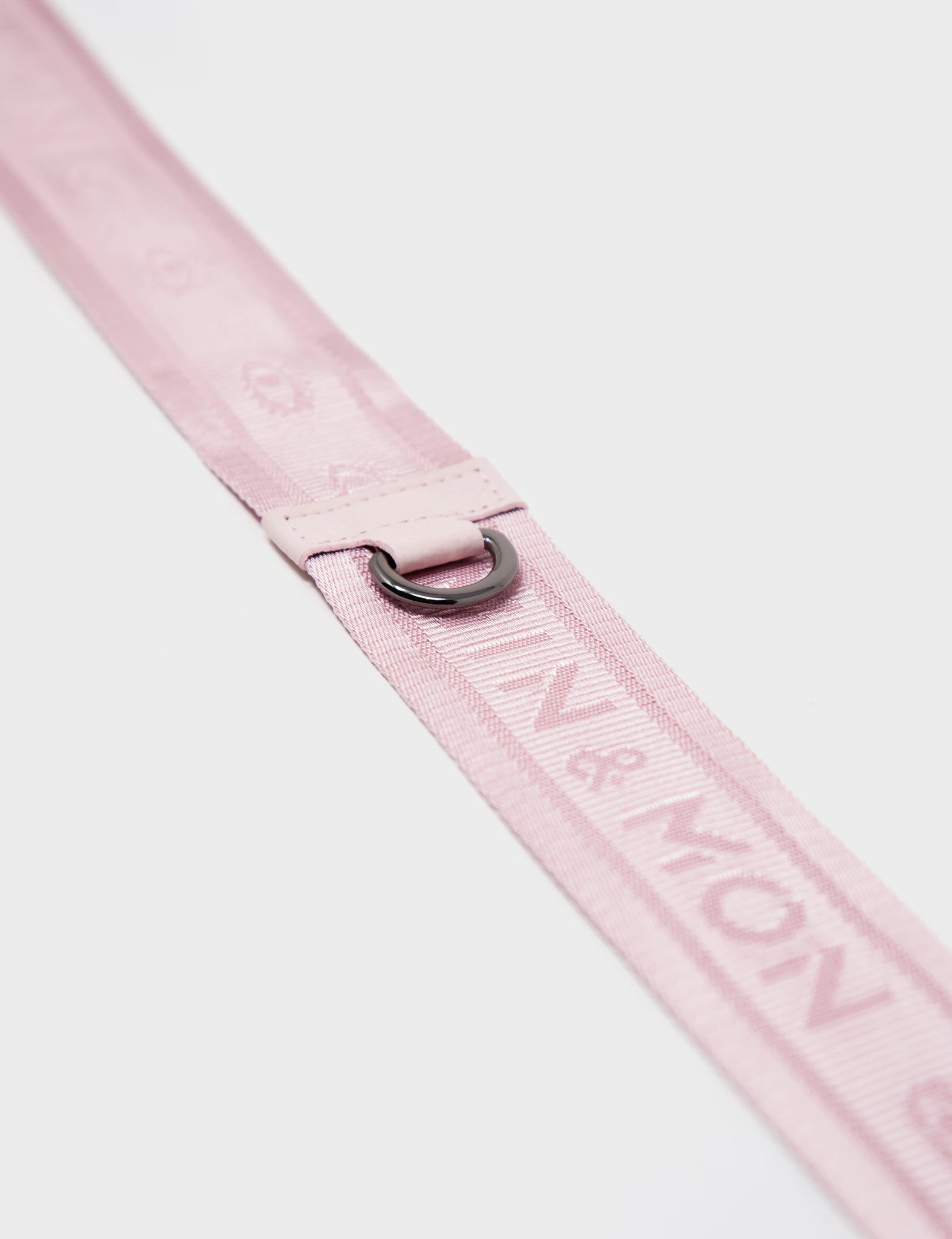 Detachable Crossbody Powder Pink Leather and Nylon Strap Eyes Design - Detail